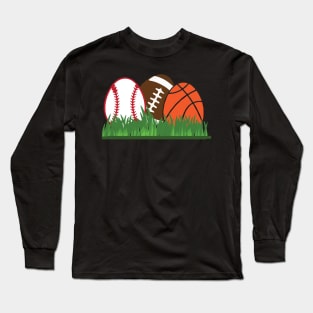 Basketball, baseball, football easter sports Long Sleeve T-Shirt